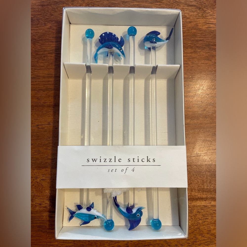 Set of 4 Oceanic Swizzle Sticks
